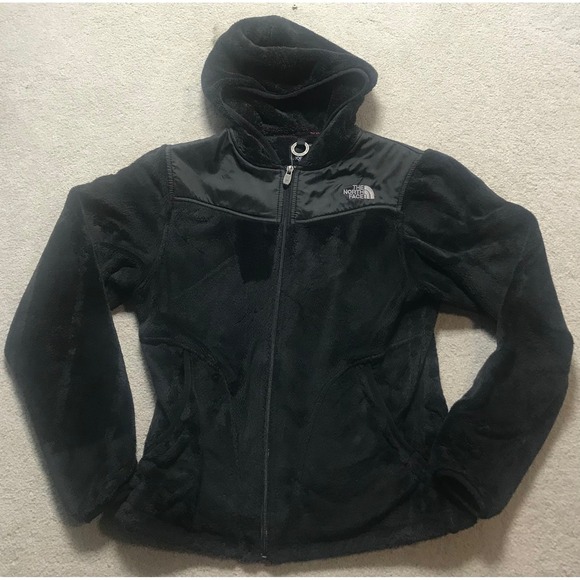 The‎ North Face Fleece Jacket Hooded Full Zip Soft Black Womens Small Petite - Picture 1 of 5
